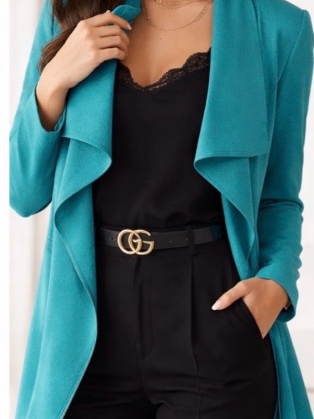 💙💚 NWT - Women’s Waterfall Open-Front Blazer